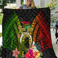 Vanuatu Independence Day Quilt Tugeta Yumi Selebretem Indipendens Dei LT03 Black - Polynesian Pride
