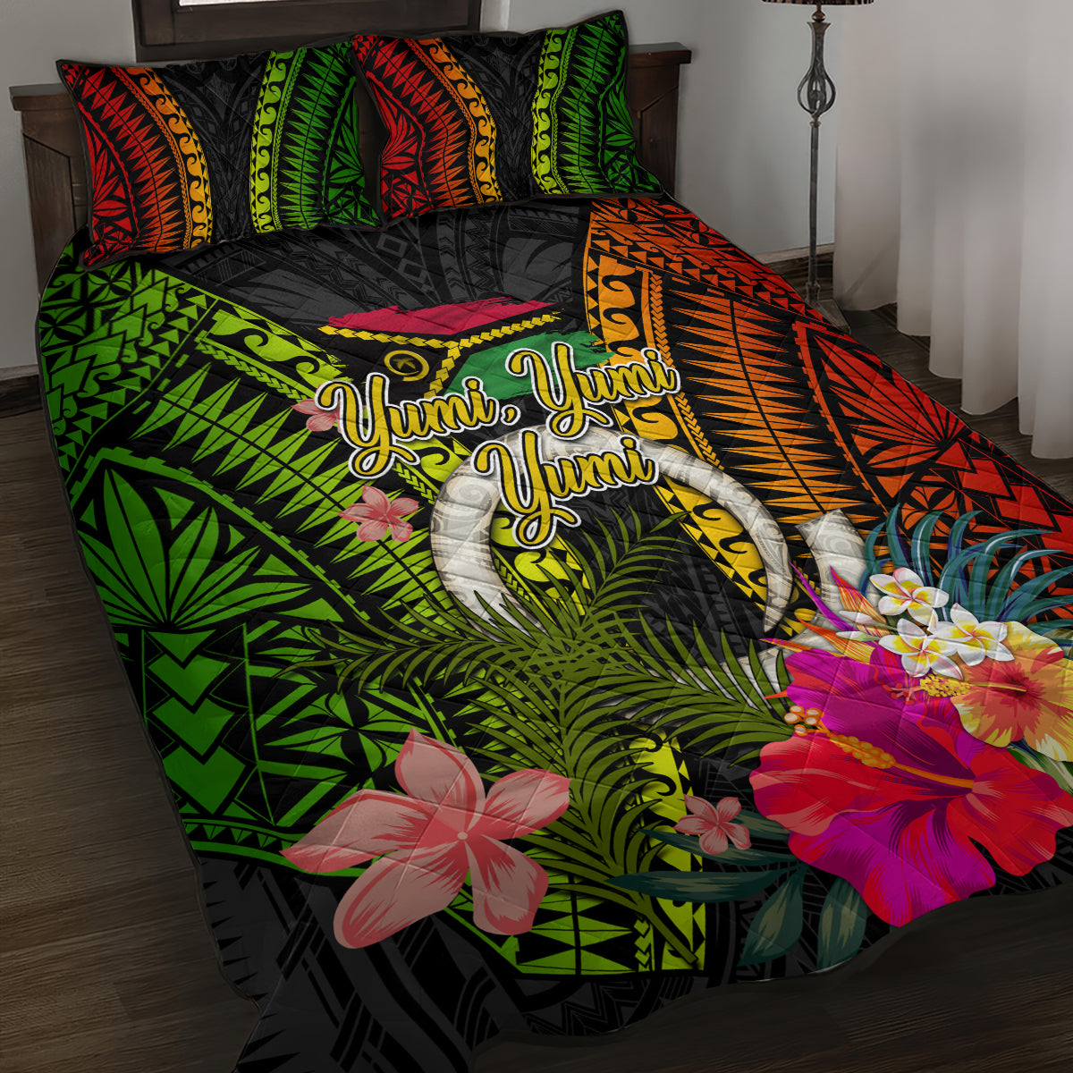 Vanuatu Independence Day Quilt Bed Set Tugeta Yumi Selebretem Indipendens Dei LT03 Black - Polynesian Pride