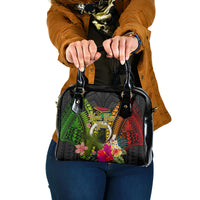 Vanuatu Independence Day Shoulder Handbag Tugeta Yumi Selebretem Indipendens Dei LT03 One Size Black - Polynesian Pride