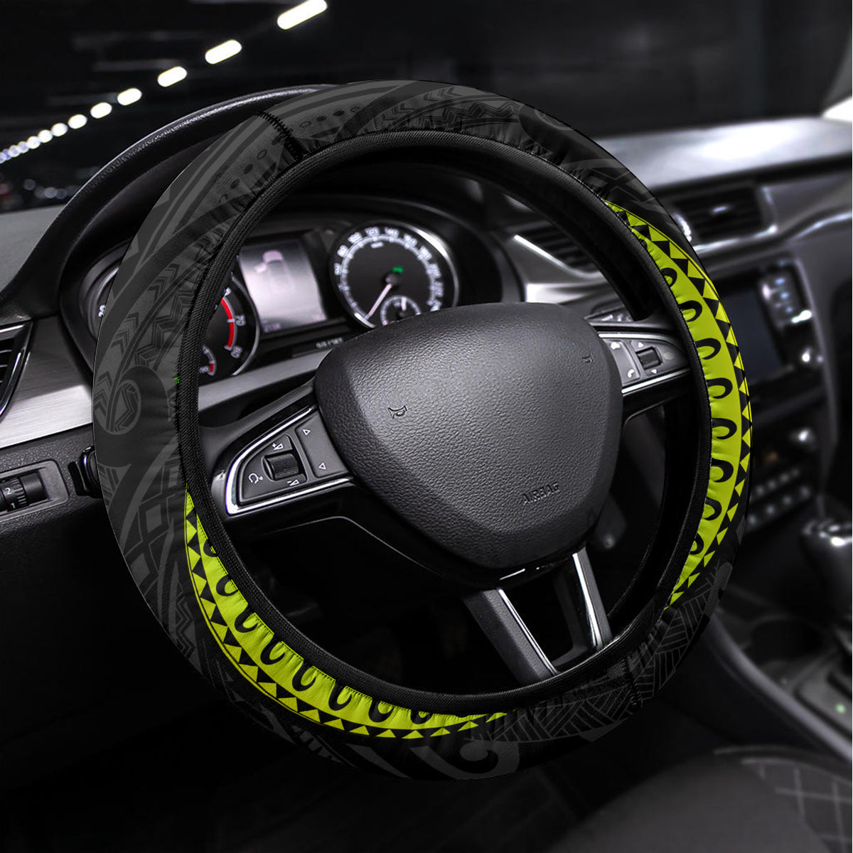 Vanuatu Independence Day Steering Wheel Cover Tugeta Yumi Selebretem Indipendens Dei LT03 Universal Fit Black - Polynesian Pride