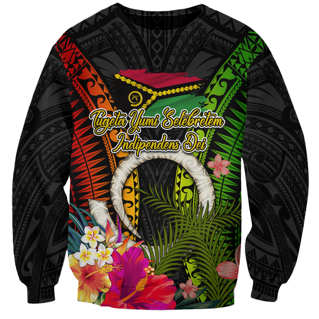 Vanuatu Independence Day Sweatshirt Tugeta Yumi Selebretem Indipendens Dei LT03 Unisex Black - Polynesian Pride