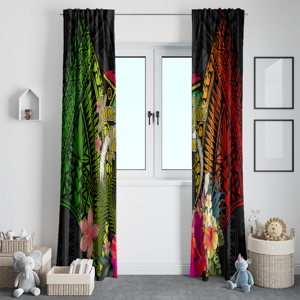Vanuatu Independence Day Window Curtain Tugeta Yumi Selebretem Indipendens Dei LT03 - Polynesian Pride