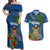 Fiji Independence Day Couples Matching Off Shoulder Maxi Dress and Hawaiian Shirt Fijian Coat of Arms Palm and Hibiscus Tapa Pattern