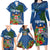 Fiji Independence Day Family Matching Long Sleeve Bodycon Dress and Hawaiian Shirt Fijian Coat of Arms Palm and Hibiscus Tapa Pattern