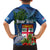 Fiji Independence Day Family Matching Puletasi and Hawaiian Shirt Fijian Coat of Arms Palm and Hibiscus Tapa Pattern