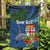 Personalised Fiji Independence Day Garden Flag Fijian Coat of Arms Palm and Hibiscus Tapa Pattern