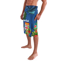 Personalised Fiji Independence Day Lavalava Fijian Coat of Arms Palm and Hibiscus Tapa Pattern LT03 - Polynesian Pride