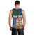 Fiji Independence Day Men Tank Top Fijian Coat of Arms Palm and Hibiscus Tapa Pattern