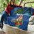 Personalised Fiji Independence Day Quilt Fijian Coat of Arms Palm and Hibiscus Tapa Pattern