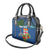 Personalised Fiji Independence Day Shoulder Handbag Fijian Coat of Arms Palm and Hibiscus Tapa Pattern