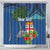 Personalised Fiji Independence Day Shower Curtain Fijian Coat of Arms Palm and Hibiscus Tapa Pattern