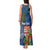 Fiji Independence Day Tank Maxi Dress Fijian Coat of Arms Palm and Hibiscus Tapa Pattern