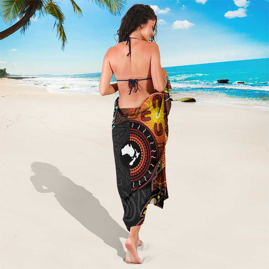 New Zealand and Australia Together Sarong Maori Tattoo Paua Shell mix Aboriginal Pattern LT03 - Polynesian Pride