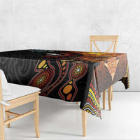 New Zealand and Australia Together Tablecloth Maori Tattoo Paua Shell mix Aboriginal Pattern LT03 - Polynesian Pride