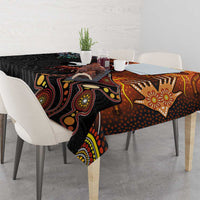New Zealand and Australia Together Tablecloth Maori Tattoo Paua Shell mix Aboriginal Pattern LT03 - Polynesian Pride