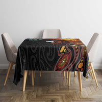 New Zealand and Australia Together Tablecloth Maori Tattoo Paua Shell mix Aboriginal Pattern LT03 - Polynesian Pride