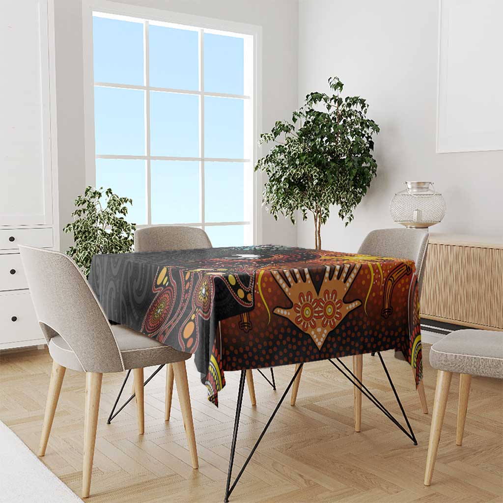 New Zealand and Australia Together Tablecloth Maori Tattoo Paua Shell mix Aboriginal Pattern LT03 - Polynesian Pride