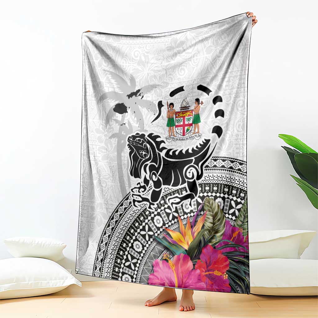 Fiji Iguana Blanket Tapa Tribal Tattoo and Hibiscus LT03 - Polynesian Pride