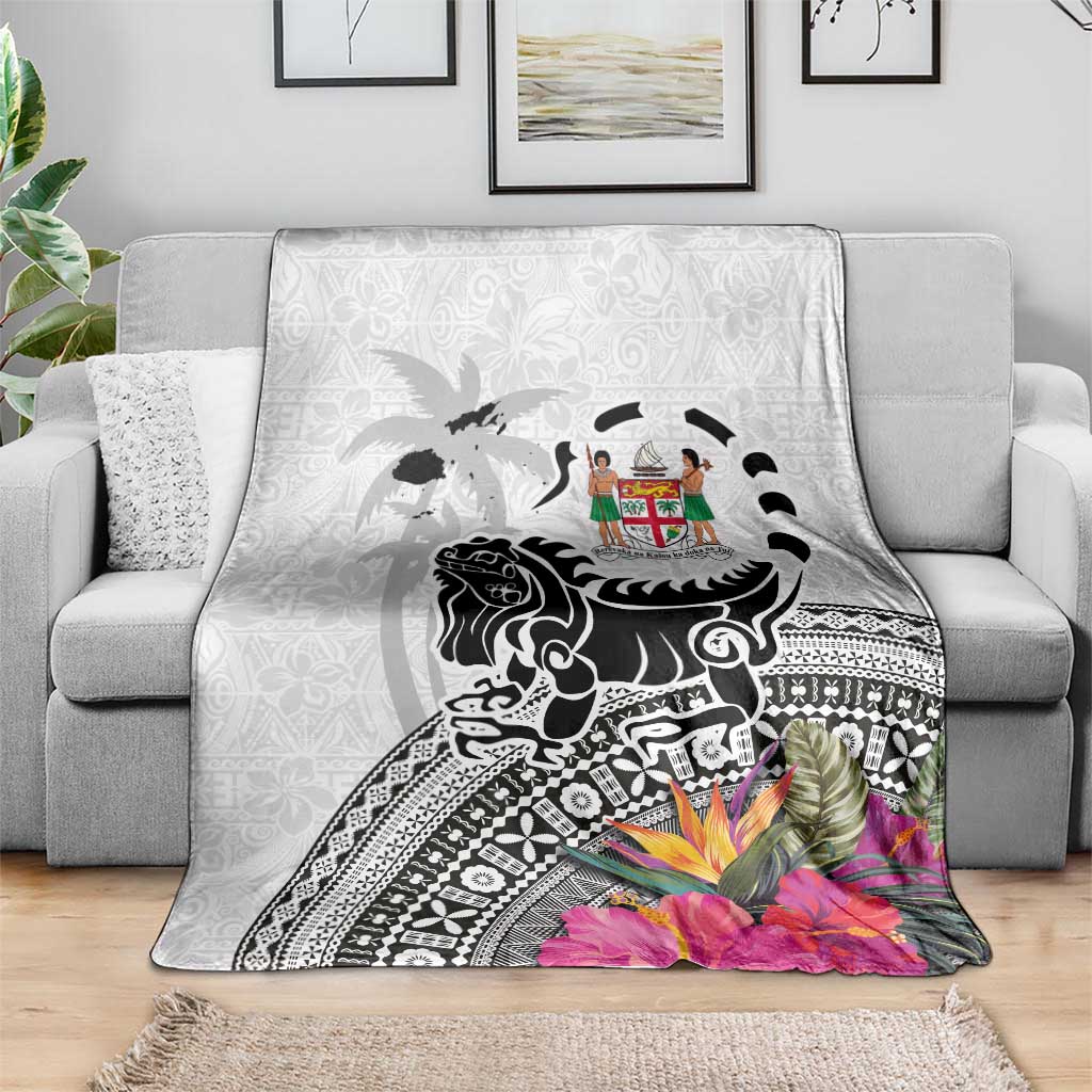 Fiji Iguana Blanket Tapa Tribal Tattoo and Hibiscus LT03 - Polynesian Pride
