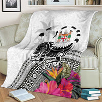 Fiji Iguana Blanket Tapa Tribal Tattoo and Hibiscus LT03 - Polynesian Pride