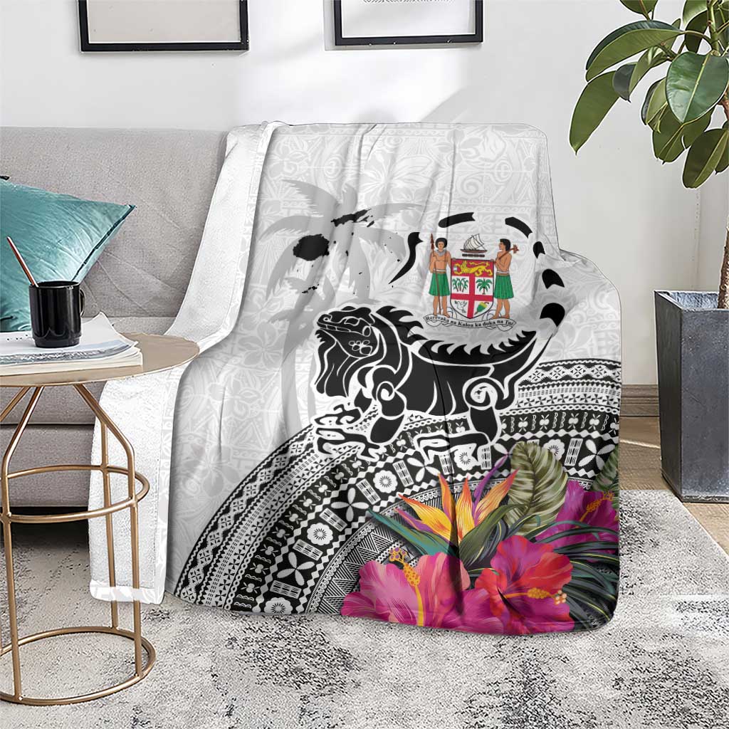 Fiji Iguana Blanket Tapa Tribal Tattoo and Hibiscus LT03 - Polynesian Pride