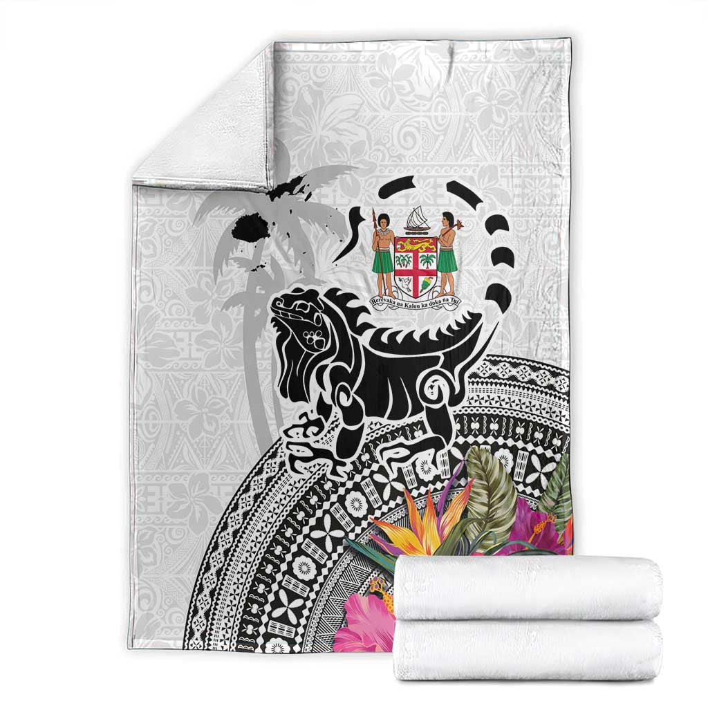 Fiji Iguana Blanket Tapa Tribal Tattoo and Hibiscus LT03 - Polynesian Pride