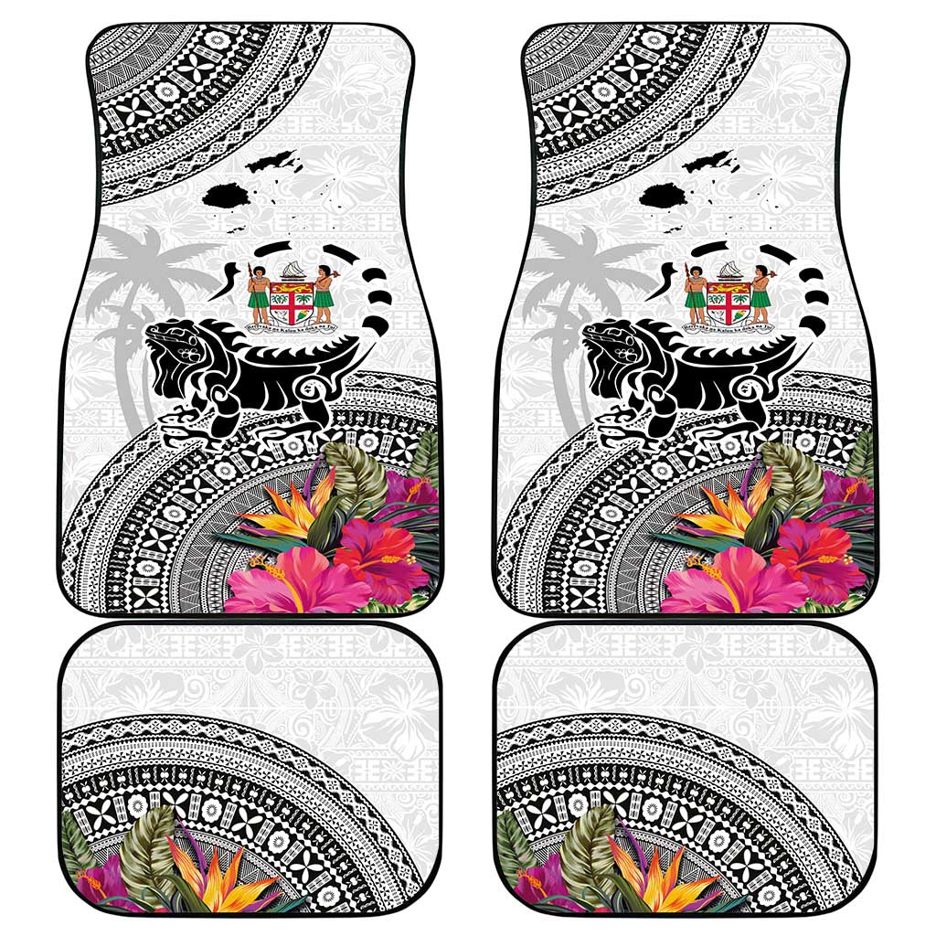 Fiji Iguana Car Mats Tapa Tribal Tattoo and Hibiscus LT03 - Polynesian Pride