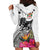 Fiji Iguana Hoodie Dress Tapa Tribal Tattoo and Hibiscus