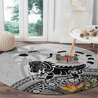 Fiji Iguana Round Carpet Tapa Tribal Tattoo and Hibiscus LT03 - Polynesian Pride