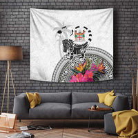 Fiji Iguana Tapestry Tapa Tribal Tattoo and Hibiscus LT03 - Polynesian Pride