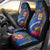 Fiji and Australia Together Car Seat Cover Aboriginal Kangaroo and Tapa Tribal Hibiscus