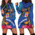 Fiji and Australia Together Hoodie Dress Aboriginal Kangaroo and Tapa Tribal Hibiscus