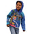 Fiji and Australia Together Kid Hoodie Aboriginal Kangaroo and Tapa Tribal Hibiscus