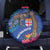 Fiji and Australia Together Spare Tire Cover Aboriginal Kangaroo and Tapa Tribal Hibiscus