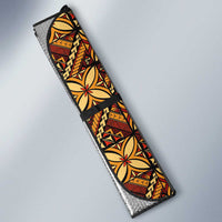 Samoan Pacific Tribal Flower Geometric Art Tattoos Auto Sun Shade Siapo Pattern Flame Sunset LT03 - Polynesian Pride