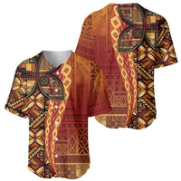 Samoan Pacific Tribal Flower Geometric Art Tattoos Baseball Jersey Siapo Pattern Flame Sunset LT03 - Polynesian Pride