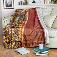 Samoan Pacific Tribal Flower Geometric Art Tattoos Blanket Siapo Pattern Flame Sunset LT03 Red - Polynesian Pride