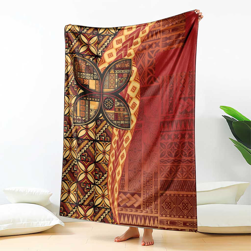 Samoan Pacific Tribal Flower Geometric Art Tattoos Blanket Siapo Pattern Flame Sunset LT03 - Polynesian Pride