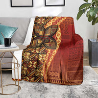 Samoan Pacific Tribal Flower Geometric Art Tattoos Blanket Siapo Pattern Flame Sunset LT03 - Polynesian Pride