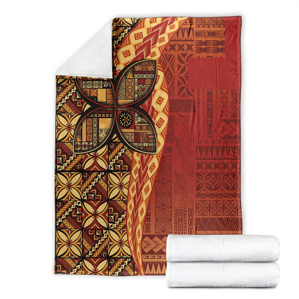 Samoan Pacific Tribal Flower Geometric Art Tattoos Blanket Siapo Pattern Flame Sunset LT03 - Polynesian Pride