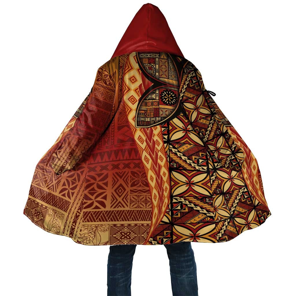 Samoan Pacific Tribal Flower Geometric Art Tattoos Cloak Siapo Pattern Flame Sunset LT03 Unisex Red - Polynesian Pride