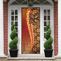 Samoan Pacific Tribal Flower Geometric Art Tattoos Door Cover Siapo Pattern Flame Sunset LT03 - Polynesian Pride