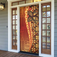 Samoan Pacific Tribal Flower Geometric Art Tattoos Door Cover Siapo Pattern Flame Sunset LT03 - Polynesian Pride