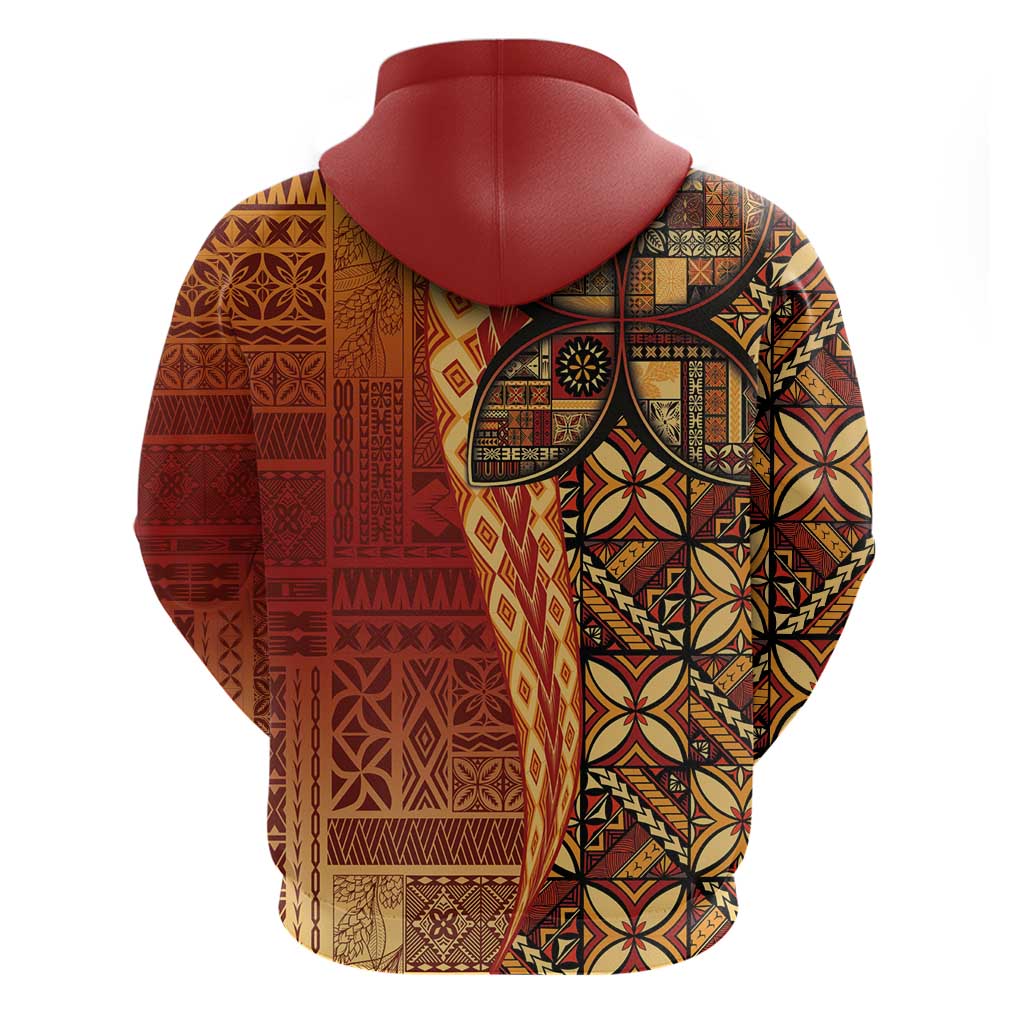 Samoan Pacific Tribal Flower Geometric Art Tattoos Hoodie Siapo Pattern Flame Sunset LT03 - Polynesian Pride