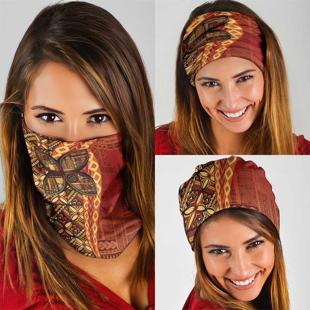 Samoan Pacific Tribal Flower Geometric Art Tattoos Neck Gaiter Siapo Pattern Flame Sunset LT03 - Polynesian Pride