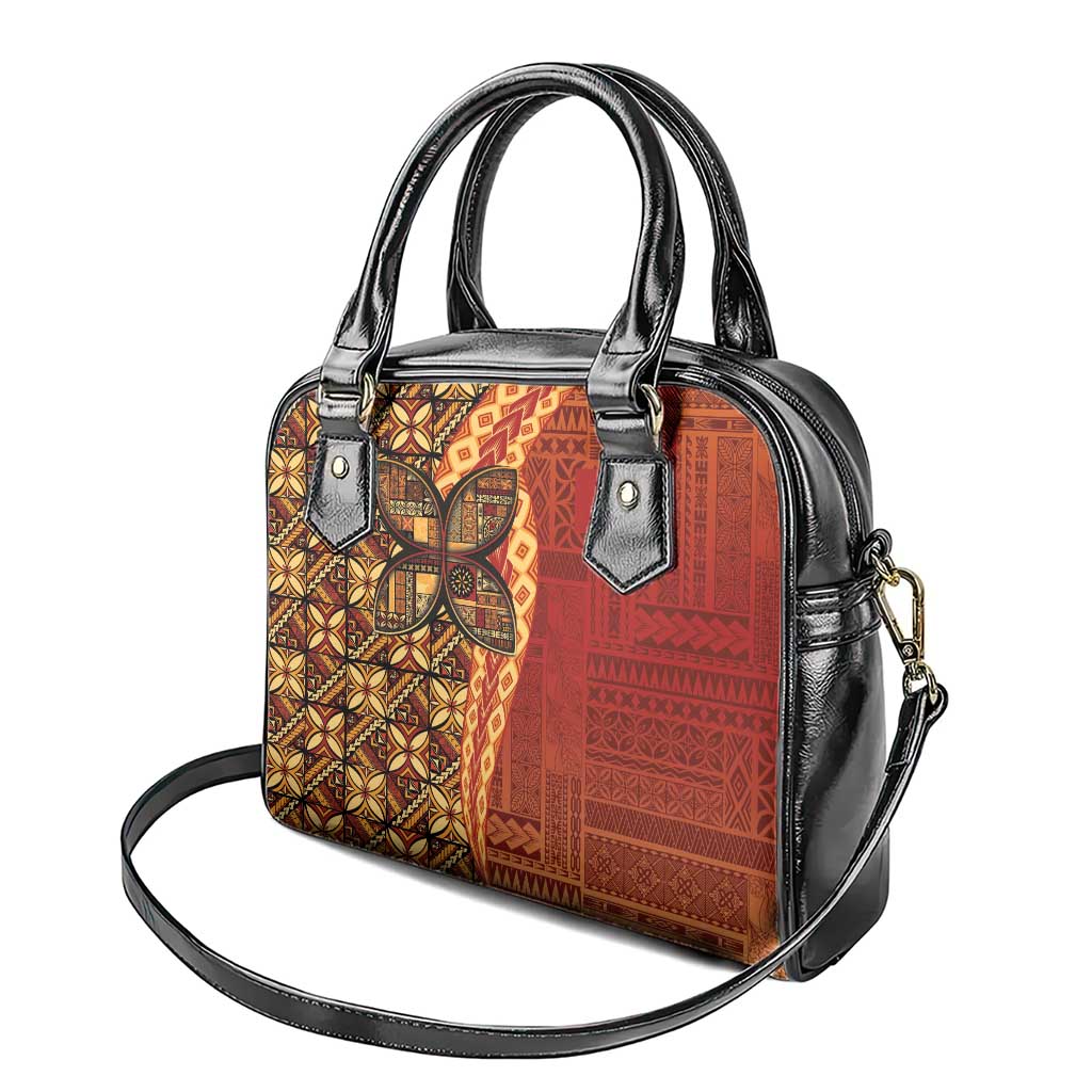Samoan Pacific Tribal Flower Geometric Art Tattoos Shoulder Handbag Siapo Pattern Flame Sunset LT03 - Polynesian Pride