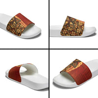 Samoan Pacific Tribal Flower Geometric Art Tattoos Slide Sandals Siapo Pattern Flame Sunset LT03 - Polynesian Pride