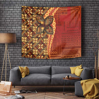 Samoan Pacific Tribal Flower Geometric Art Tattoos Tapestry Siapo Pattern Flame Sunset LT03 Red - Polynesian Pride