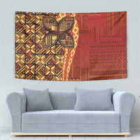 Samoan Pacific Tribal Flower Geometric Art Tattoos Tapestry Siapo Pattern Flame Sunset LT03 - Polynesian Pride