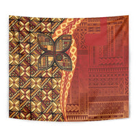 Samoan Pacific Tribal Flower Geometric Art Tattoos Tapestry Siapo Pattern Flame Sunset LT03 - Polynesian Pride